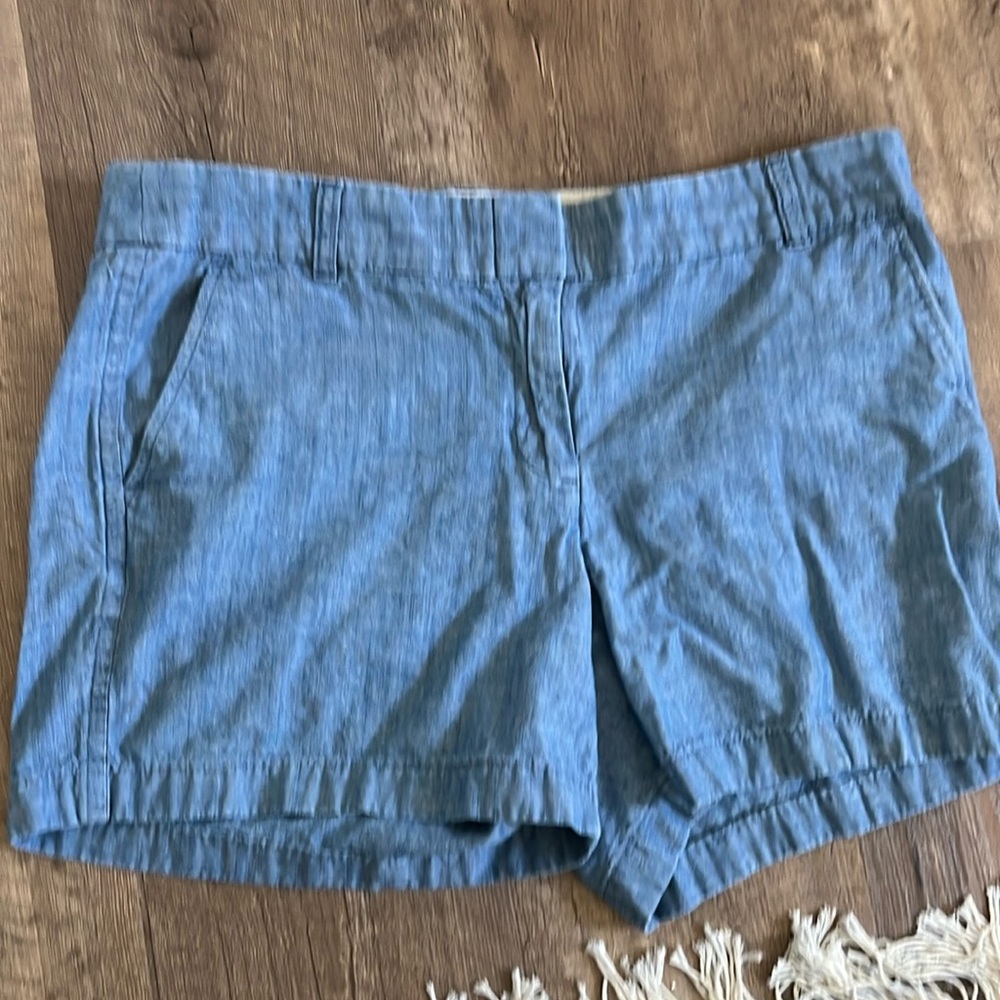 J Crew blue chambray 5” chino shorts